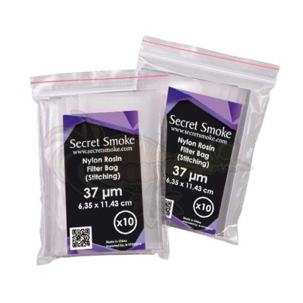 Bolsa Rosin Secret Smoke 160µm x 10 unids 6,35x11,43cm (COM costuras)