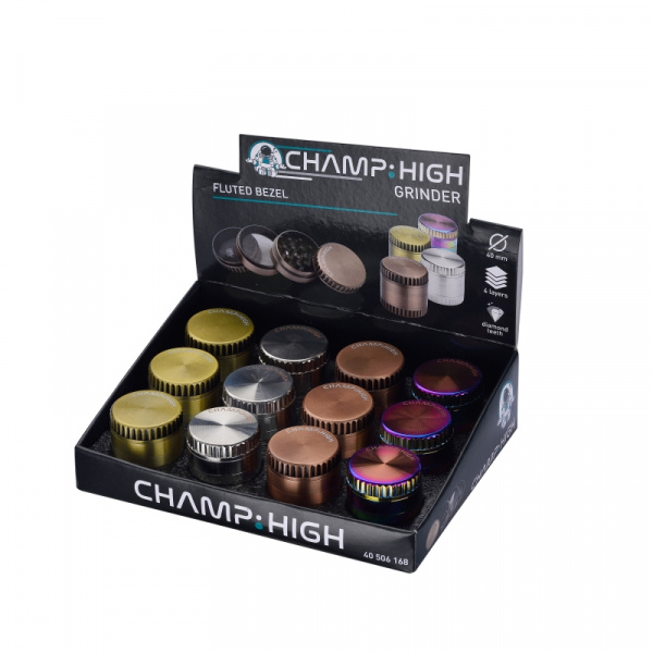Grinder Alumínio "Bisel Estriado", 4 Partes, 40mm (ChampHigh)