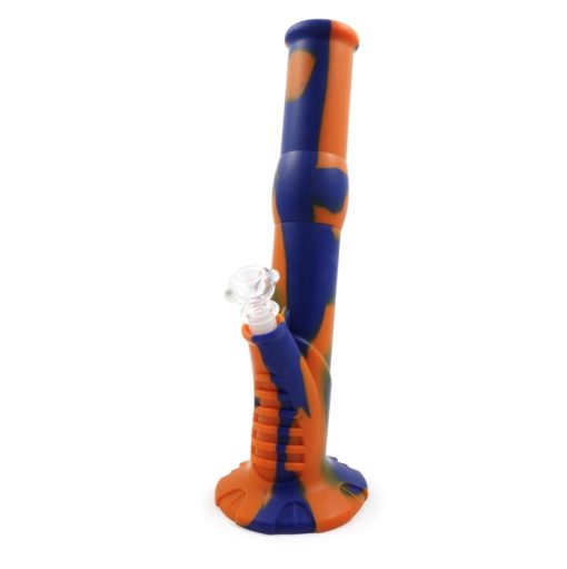 Bong de Silicone Refrigerador Azul/Laranja 34,5cm Ø113mm