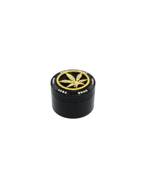 Grinder Aluminio Leaf Bling Bling Black, 4 Partes, 50mm
