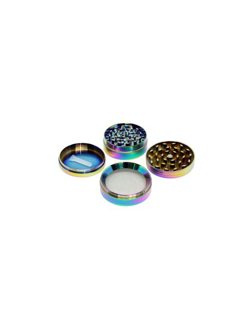 Grinder Aluminio Leaf Bling Bling Rainbow, 4 Partes, 50mm - Image 2