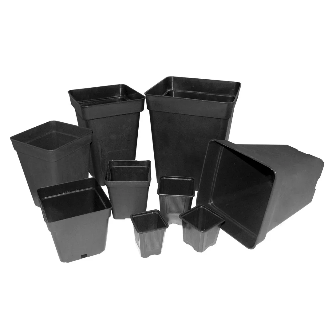 Vaso Quadrado Preto 13x13x14cm (2L)