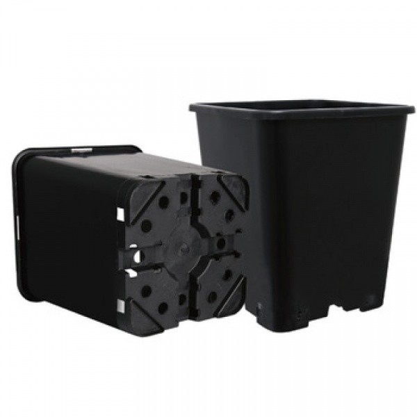 Vaso Quadrado Preto 11L 23x23x27cm (Alber)