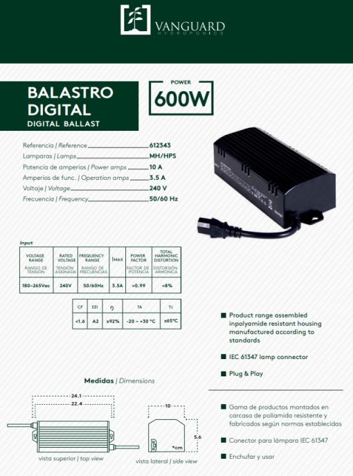 Transformador Digital 600W (Vanguard)