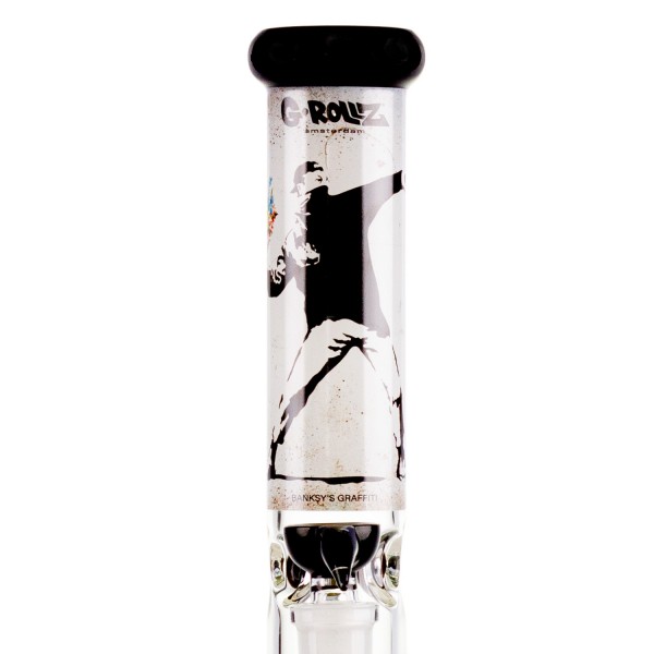 Alternative view of Bong de Vidro Banksy Flower Thrower Branco 35cm Ø50mm 29,2mm (G-ROLLZ) BG20105A