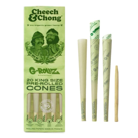 Cones Pré-Enrolados Cheech & Chong Organic Green Hemp (20uni) (G-ROLLZ)