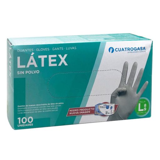 Luvas de Latex Tamanho L 100 uni (Cuatrogasa) - Image 2