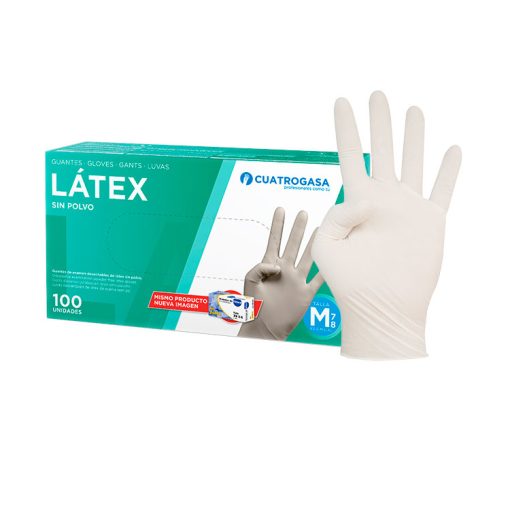 Luvas de Latex Tamanho L 100 uni (Cuatrogasa)