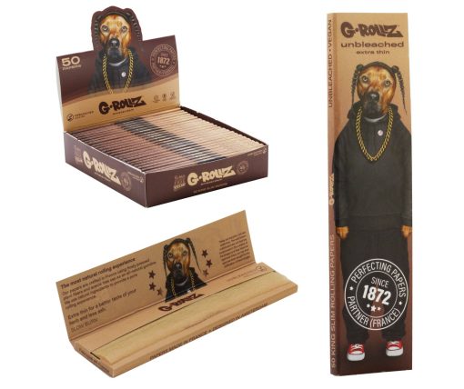 Mortalhas KS Slim Pets Rock Rap Unbleached Extra Thin (G-ROLLZ) - Image 3