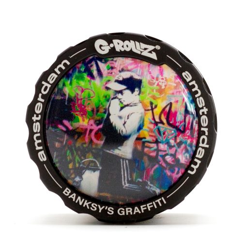 Grinder Alumínio 4 Partes Banksy's Graffiti "Praying Boy" (G-Rollz) - Image 3