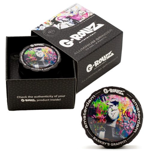 Grinder Alumínio 4 Partes Banksy's Graffiti "Praying Boy" (G-Rollz)