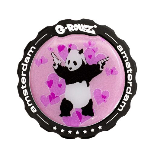 Grinder Alumínio 3 Partes Banksy’s Graffiti “Panda Gunnin” G-Rollz - Image 2