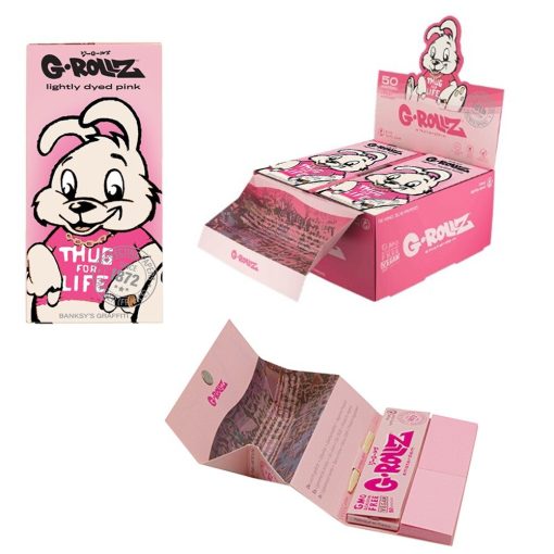 Mortalhas KS Slim Thug For Life Pink c/Filtros e Tray (G-ROLLZ)