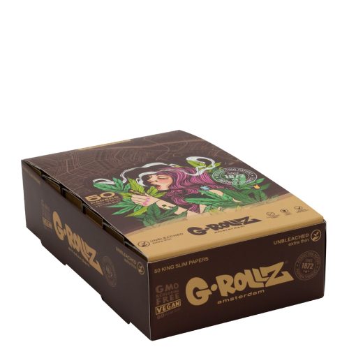 Mortalhas KS Slim Mushroom Lady Unbleached Extra Thin c/ Filtros (G-ROLLZ) - Image 3