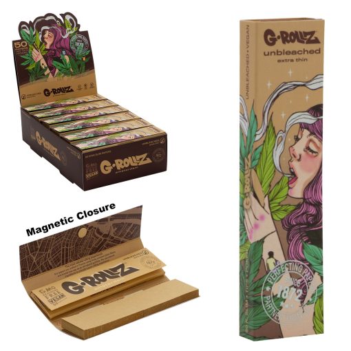 Mortalhas KS Slim Mushroom Lady Unbleached Extra Thin c/ Filtros (G-ROLLZ) - Image 2