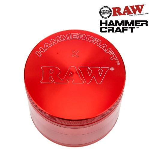 Grinder de Alumínio Hammercraft 4 Partes 50mm Vermelho (RAW)