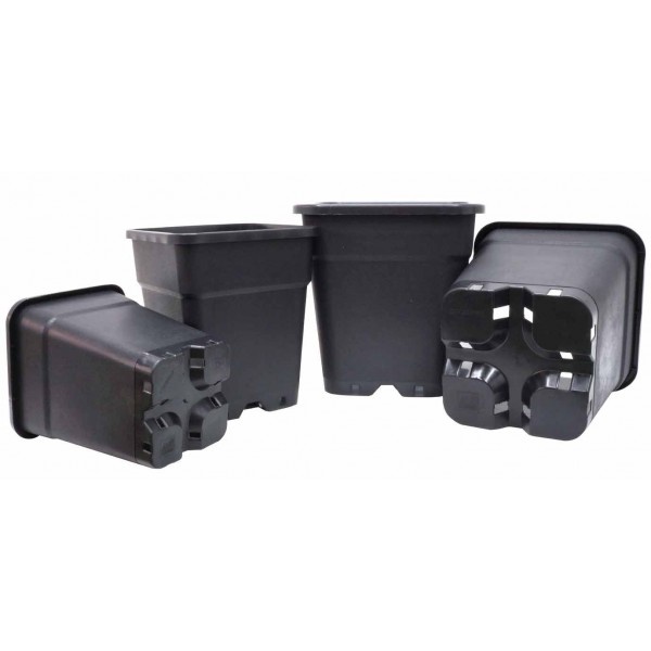 Alternative view of Vaso Quadrado Preto 11L 24x24x28cm (Pure Factory)