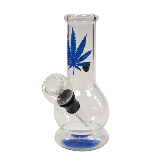Bong Vidro Mini Blue Leaf 12 cm