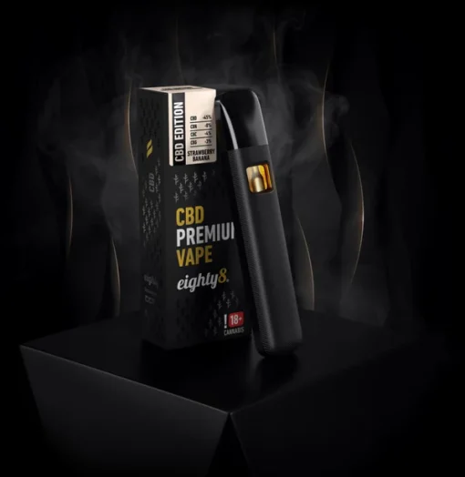 Vaporizador CBD 45% Eighty8 Morango e Banana - Terpenos Naturais 1ml