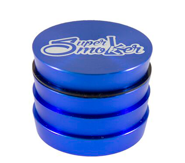 Grinder Aluminio 4p Super Smoker Tulum 50mm Azul