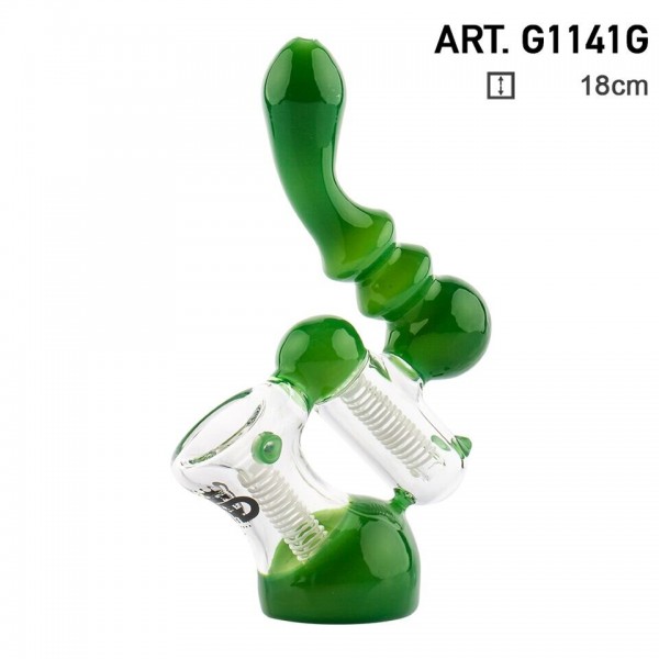 Bong Saxo Series Green Bubbler Grace Glass G1141G