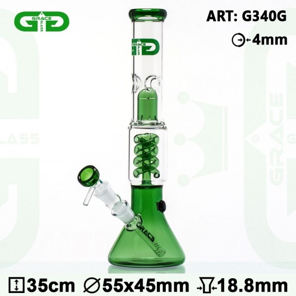 Bong de Vidro Grace Glass / OG Series Green Boyz  H: 35 cm Ø: 65 mm 18.8mm G340G