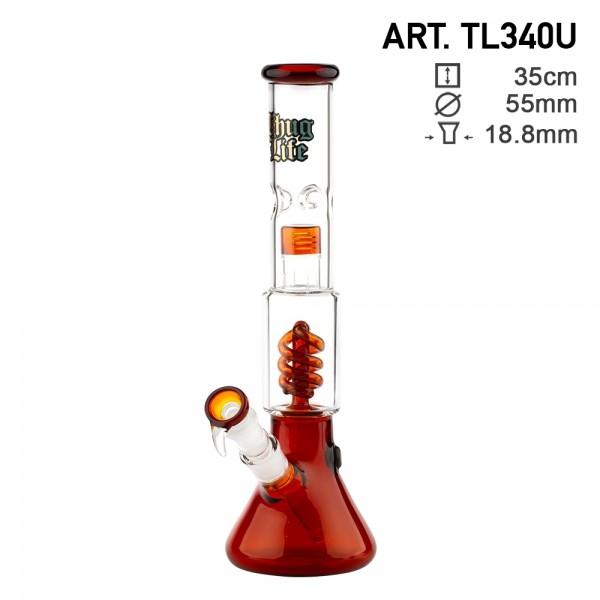 Bong de Vidro Thug Life/ OG Series V2 Umber H: 35 cm Ø: 55 mm SG: 18.8 mm TL340U