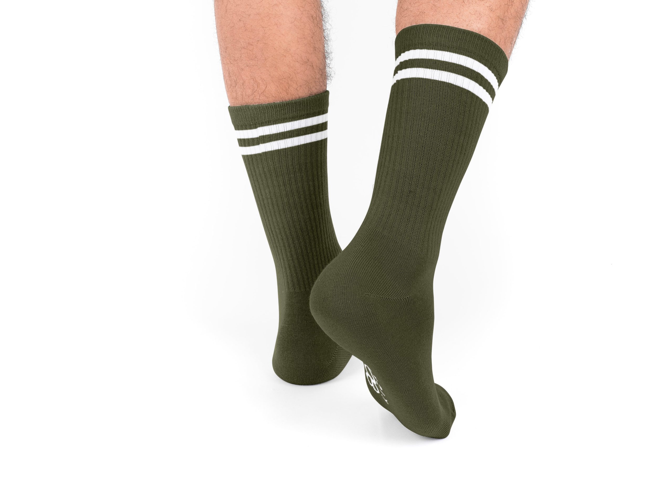 Striped Hemp Socks 8 Striped Hemp Socks in Dark Green