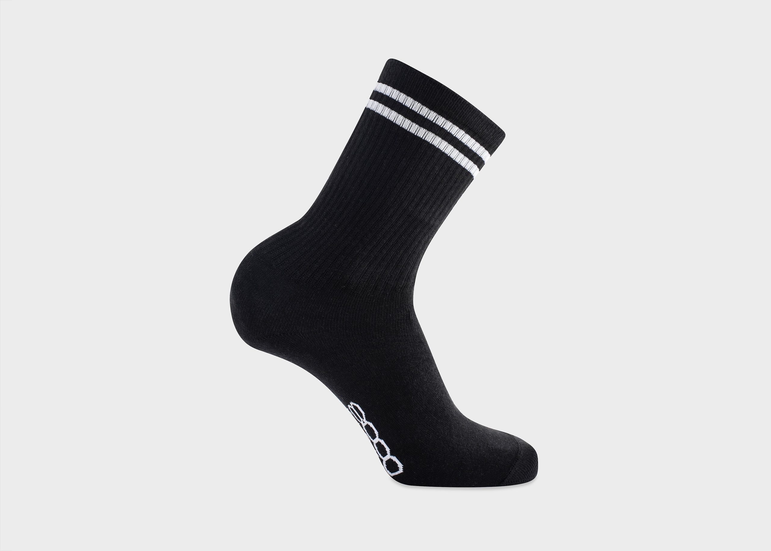 Striped Hemp Socks 5 Striped Hemp Socks in Black