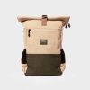 Everyday Hemp Rolltop Backpack in Beige and Green