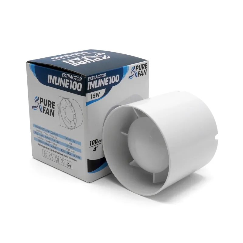 Extractor Pure Fan In line 100 mm 15W