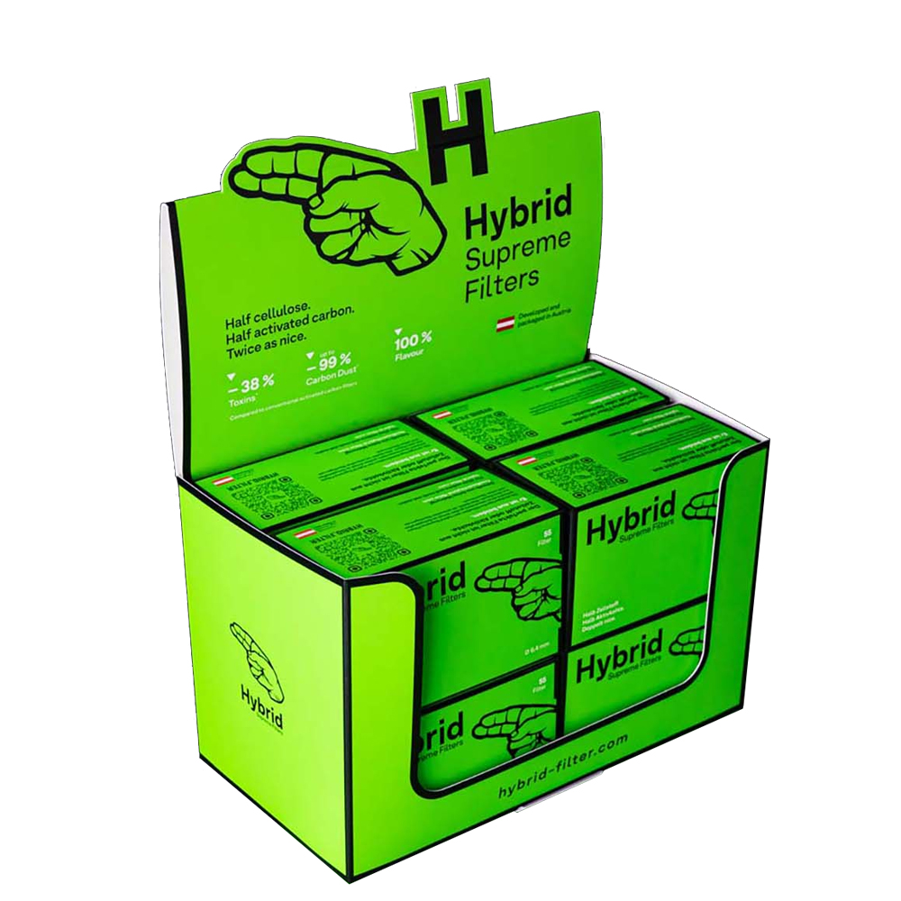 Filtros Hybrid Supreme Celulose/Carvão activado 6.4x30 mm 58 unids