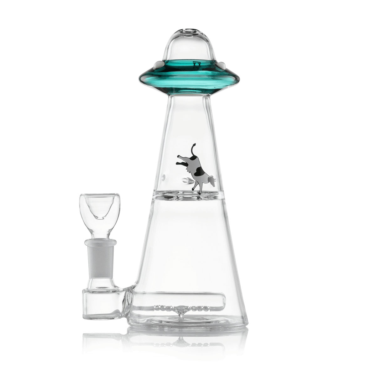 Bong de Vidro Hemper UFO Vortex Turquesa 18 cm