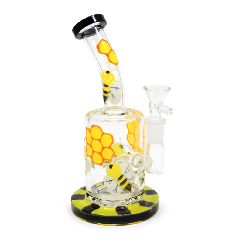 Bong de Cristal 21 cm Bubbler Drum Abelha