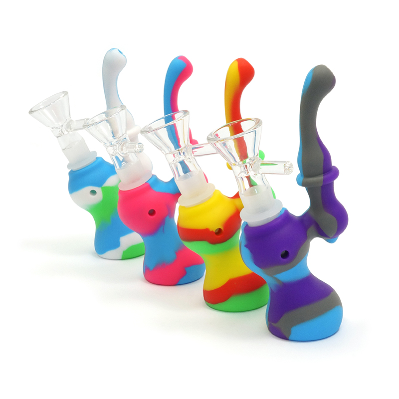 Cachimbo Bubbler de Silicone C/ Caldeira de Vidro